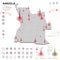 Map of Angola Epidemic and Quarantine Emergency Infographic Template. Editable Line icons for Pandemic Statistics