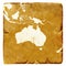 Map of Australia blank in old style. Brown graphics in a retro mode on ancient and damaged paper. Basic image of earth courtesy N