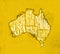 Map Australia vintage yellow