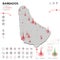 Map of Barbados Epidemic and Quarantine Emergency Infographic Template. Editable Line icons for Pandemic Statistics