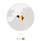Map of Belgium and national flag in a circle