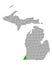 Map of Berrien in Michigan