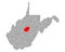 Map of Braxton in West Virginia