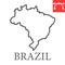 Map of Brazil line icon, country and geography, brazil map sign vector graphics, editable stroke linear icon, eps 10.