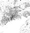 Map of Brest, France, satellite view, black and white map