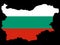 Map of Bulgaria and Bulgarian flag