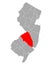 Map of Burlington in New Jersey