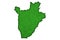 Map of Burundi on green felt