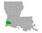 Map of Calcasieu in Louisiana