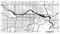 Map of Calgary city, Alberta, Canada. Horizontal background map poster black and white, 1920 1080 proportions