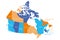 Map of Canada divided into 10 provinces and 3 territories. Administrative regions of Canada. Multicolored map with