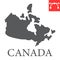 Map of Canada glyph icon, country and geography, canada map sign vector graphics, editable stroke solid icon, eps 10.