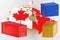 Map of Canada land border with flag. Freight shipping in containers. 3d rendering