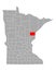 Map of Carlton in Minnesota