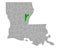 Map of Catahoula in Louisiana