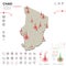 Map of Chad Epidemic and Quarantine Emergency Infographic Template. Editable Line icons for Pandemic Statistics. Vector