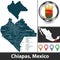 Map of Chiapas, Mexico