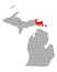 Map of Chippewa in Michigan
