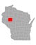 Map of Chippewa in Wisconsin