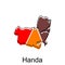 Map City of Handa design, High detailed vector map of Japan Vector Design Template, suitable for your company