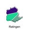 Map City of Ratingen illustration design template on white background, suitable for your company