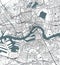 Map of the city of Rotterdam, in South Holland, Netherlands