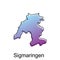 map City of Sigmaringen, World Map International vector design template