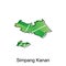 Map City of Simpang Kanan, World Map International vector template with outline graphic sketch style on white background