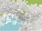 Map of the city of Toulon, Var, Provence-Alpes-Cote dAzur, France