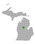 Map of Clare in Michigan