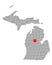 Map of Clare in Michigan