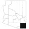 Map of cochise County in Arizona state on white background. single County map highlighted by black colour on Arizona map. UNITED