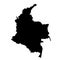 Map of Colombia black silhouette design on white background