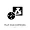 map and compass orientation tools icon in trendy design style. map and compass orientation tools icon isolated on white background