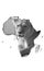 Map of the continent Africa with lioness