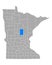 Map of Crow Wing in Minnesota