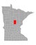 Map of Crow Wing in Minnesota