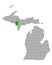 Map of Dickinson in Michigan