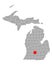 Map of Eaton in Michigan