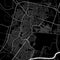 Map of El Mahalla El Kubra, Egypt. Black and white city map, metropolitan area border