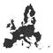 Map of Europe with dark grey EU member states before Brexit. Vector illustration. Simplified map of European Union