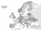 Map of Europe. Grey Vector High Detail Illustration