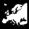 Map of Europe silhouette design isolate on black