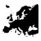 Map of Europe silhouette design isolate on white