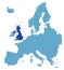 Map of Europe and UK. Vector Illustration. Shape and graphic illustration