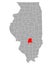 Map of Fayette in Illinois