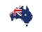 Map and flag of Australia. White Background.