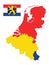 Map and Flag of Benelux
