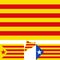 Map and flag of Catalonia. Blue estelada. Socialist Independentist red estelada. Vector