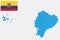 Map and flag of Ecuador